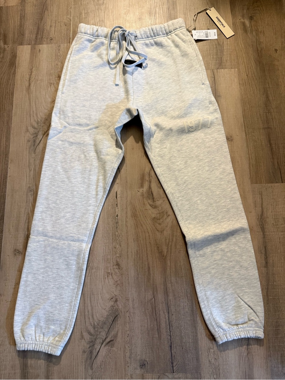Essentials Light Gray Men's Jogger Sweatpants with 1977 Detail